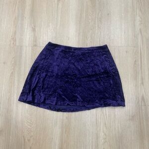 Vintage Roxy Wear purple velvet mini skirt with stretchy waistband size L